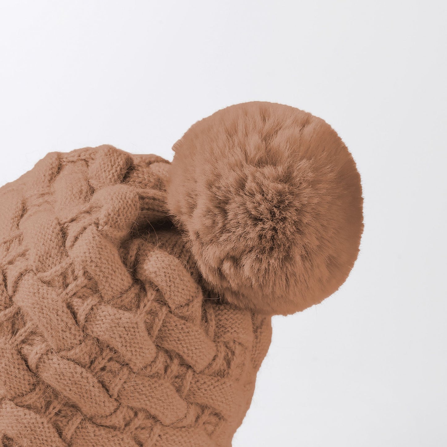 Knit Trapper Hat with Pom - Poms