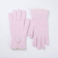 Pom Pom Knit Full Finger Gloves with Scalloped Cuff