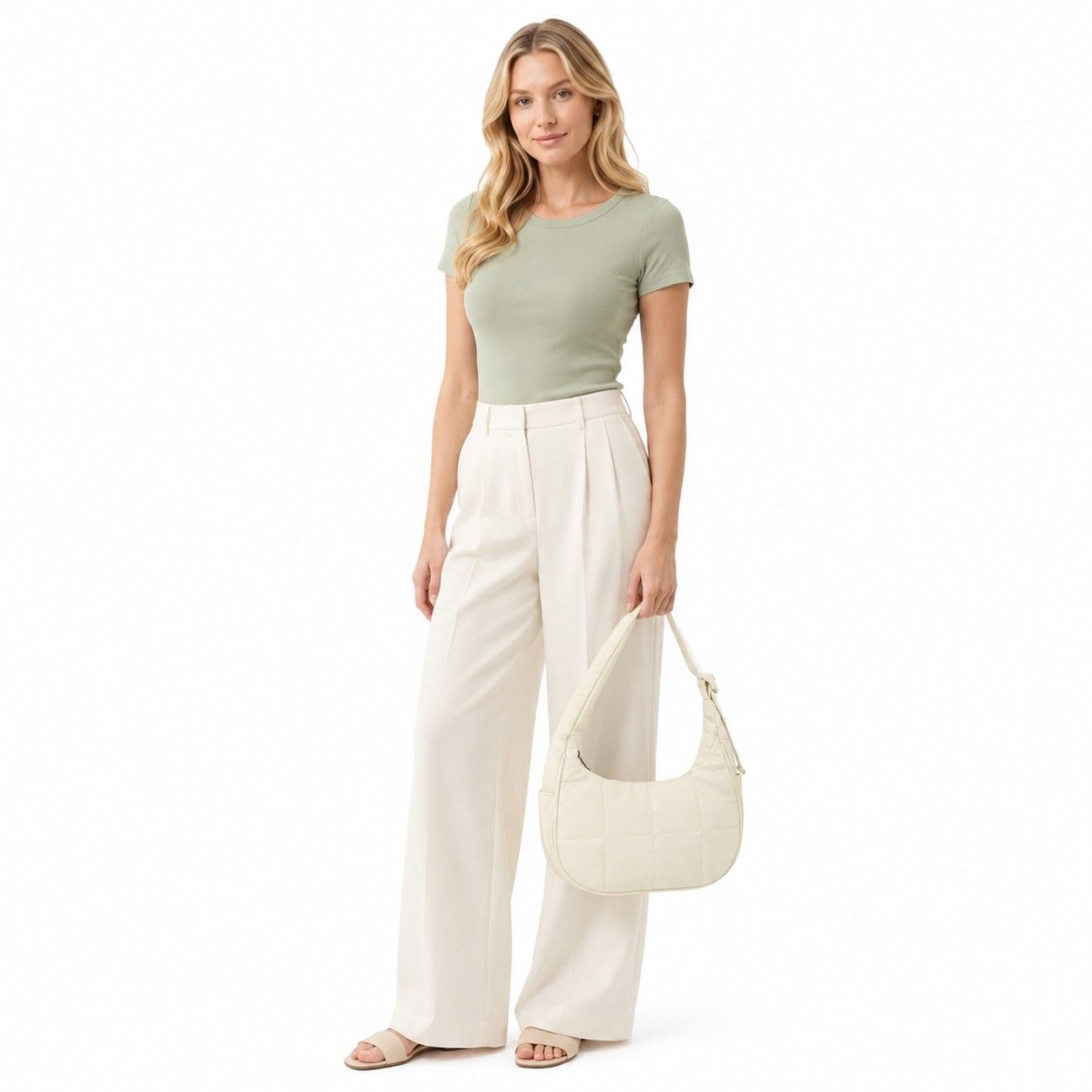 Quilted Nylon Hobo Shoulder Bag with Adjustable Strap and Multiple Pockets