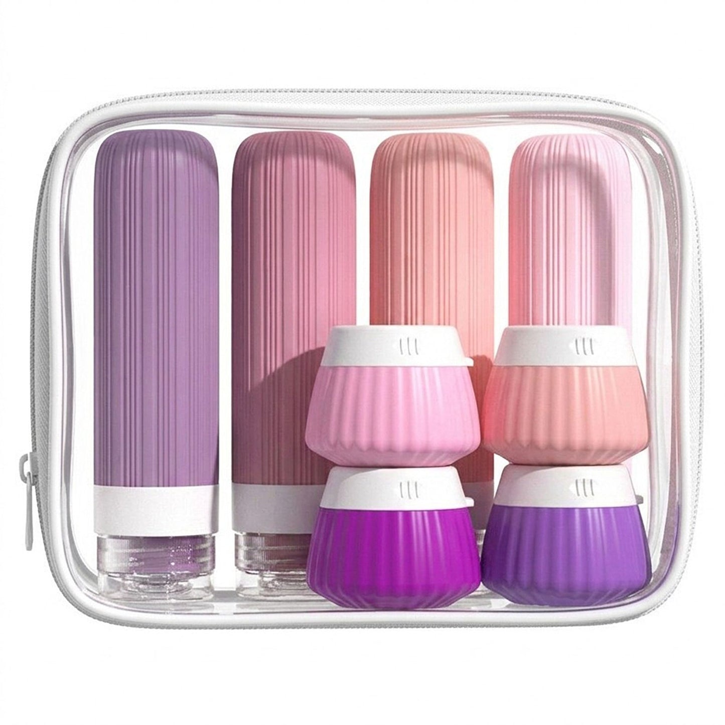 8 Piece Travel Toiletry Bottle and Jar Set