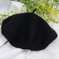 Women's Wool French Beret Hats Solid Color Classic Beanie Fall Winter Cap