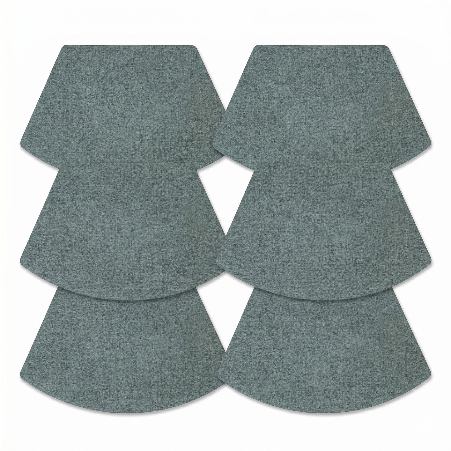 6 Piece Fan Shaped Faux Linen Placemat Set Waterproof Heat Resistant Table Mats for Dining Table