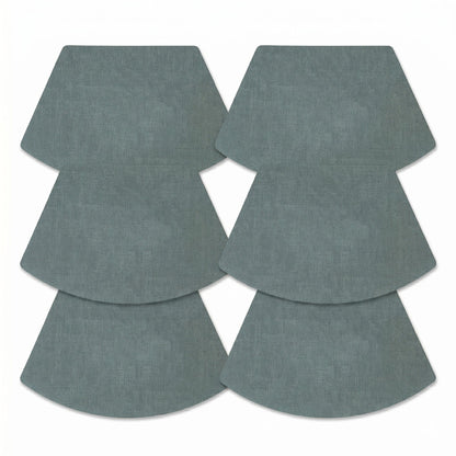 6 Piece Fan Shaped Faux Linen Placemat Set Waterproof Heat Resistant Table Mats for Dining Table