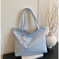 Star Print Canvas Tote Bag Large Capacity Casual Shoulder Bag