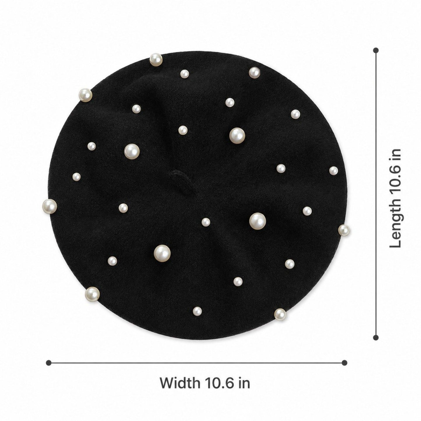 Pearl-Embellished Wool Knit Beret
