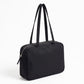 Lightweight Shoulder Tote Bag with Top Zipper and Exterior Side Pockets 12x8x3.5in