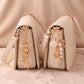 Gold-Tone Ocean & Heart Multi-Charm Bag Charm Key Chain Set 2 Pair