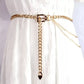 Chunky Chain Waist Belt with Layered Draped Links and Buckle Detail for Stylish Definition 41.5in