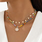 Women's Layered Beaded & Chain Necklace Set