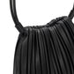 Pleated Crossbody Bucket Bag with Long Shoulder Strap and Gathered Top 7.5x8.5x3.5in