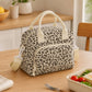 Printed Corduroy Lunch Bag with Adjustable Shoulder Strap