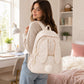 Bunny Ear Backpack with Pom Pom and Multiple Pockets