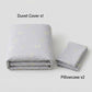 3-Piece Cotton Bedding Set with Duvet Cover and Pillowcases Soft Washed Fabric Minimal Floral Bow Print