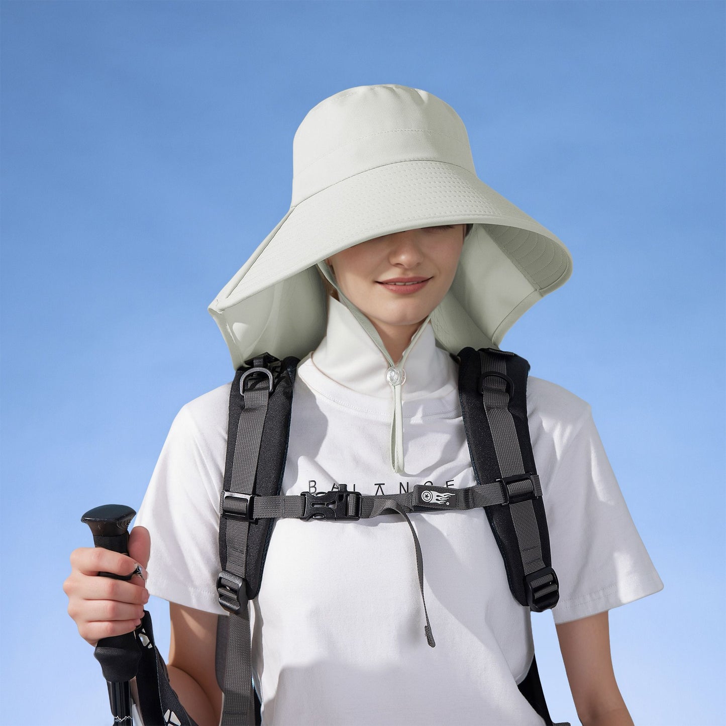 Women Ponytail Sun Hat Wide Brim Sun Hat with Flap Packable Adjustable Summer Beach Hat