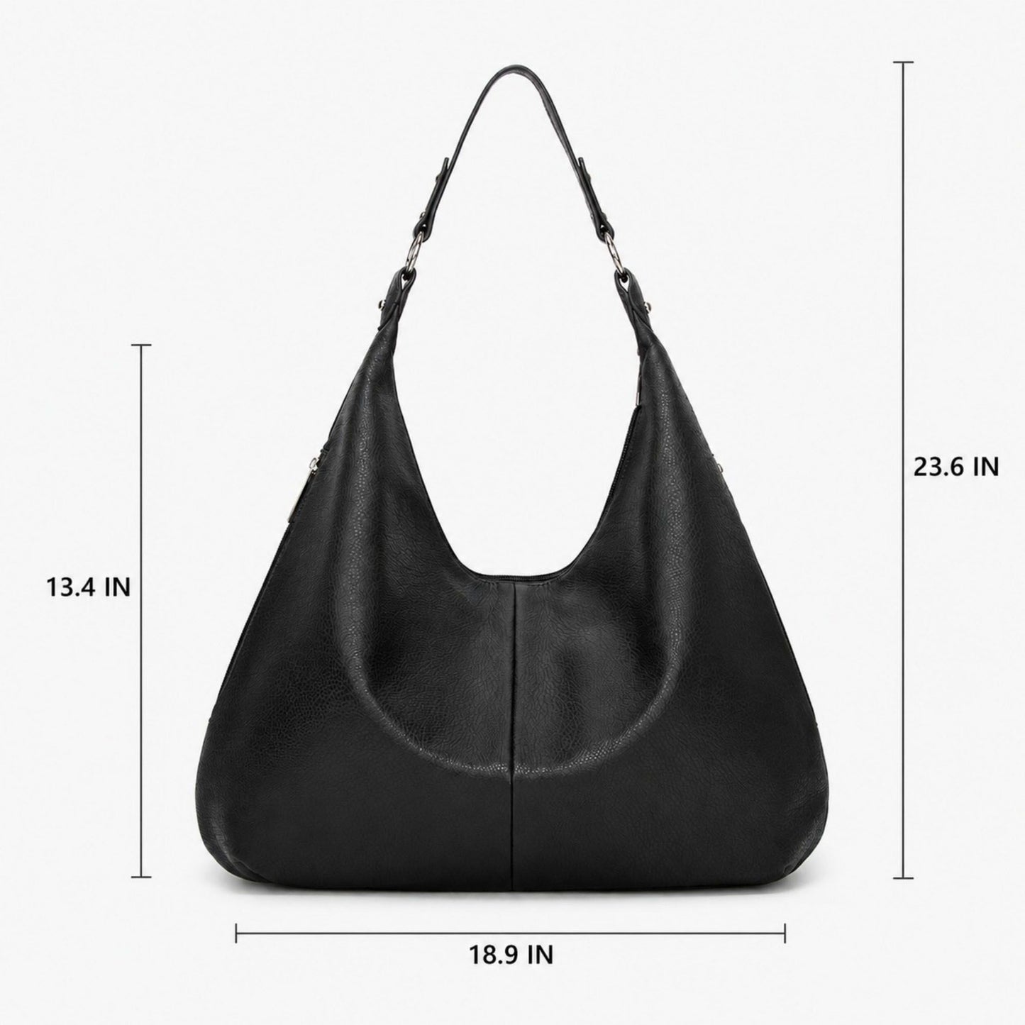 Oversized Slouchy Hobo Shoulder Bag with Adjustable Strap