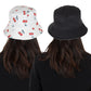 Fruit Print Bucket Hat Double-Side-Wear Reversible Fisherman Hats Summer Foldable Cap for Women- Banana