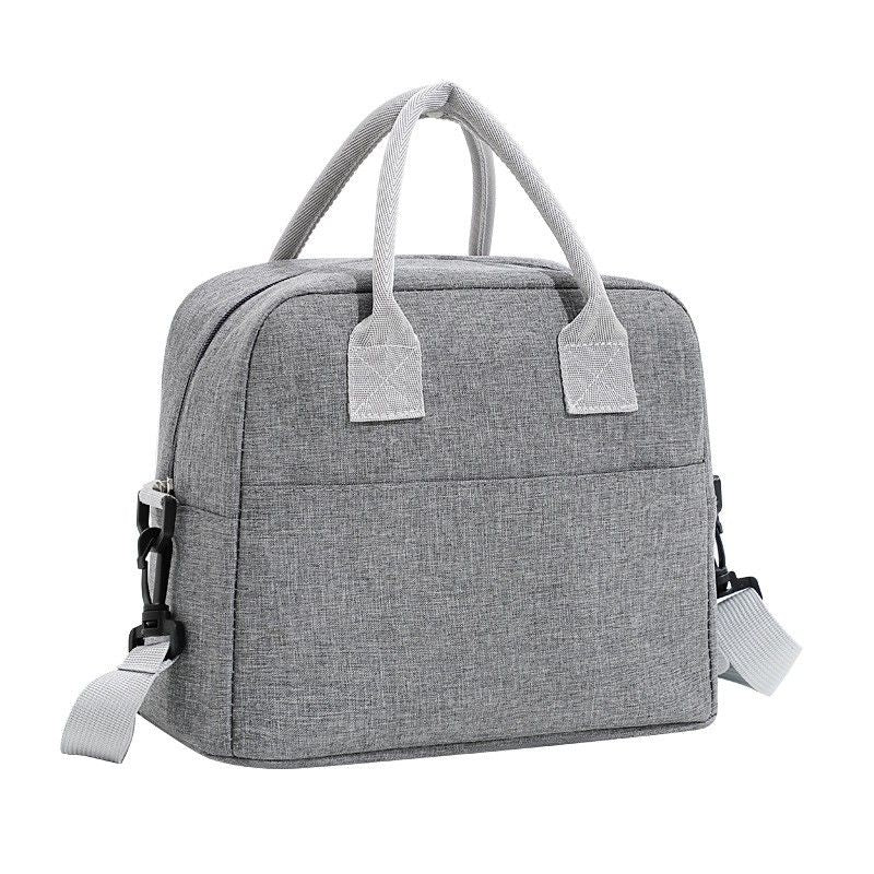 Insulated Lunch Tote Bag with Front Pocket and Adjustable Shoulder Strap