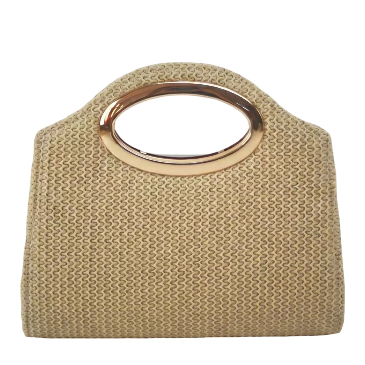 Handbag with Magnetic Closure Polyester Material Stylish Chain Accent