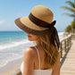 Summer Sun Hat for Women - Wide Brim Straw Hat with Elegant Bow Detail