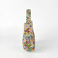 Multicolor Crystal Beaded Handbag with Structured Top Handle Statement Purse 7.5x7.8x1.5 in