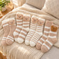 Bear Fuzzy Crew Socks 4-Pair Set US 5-10.5