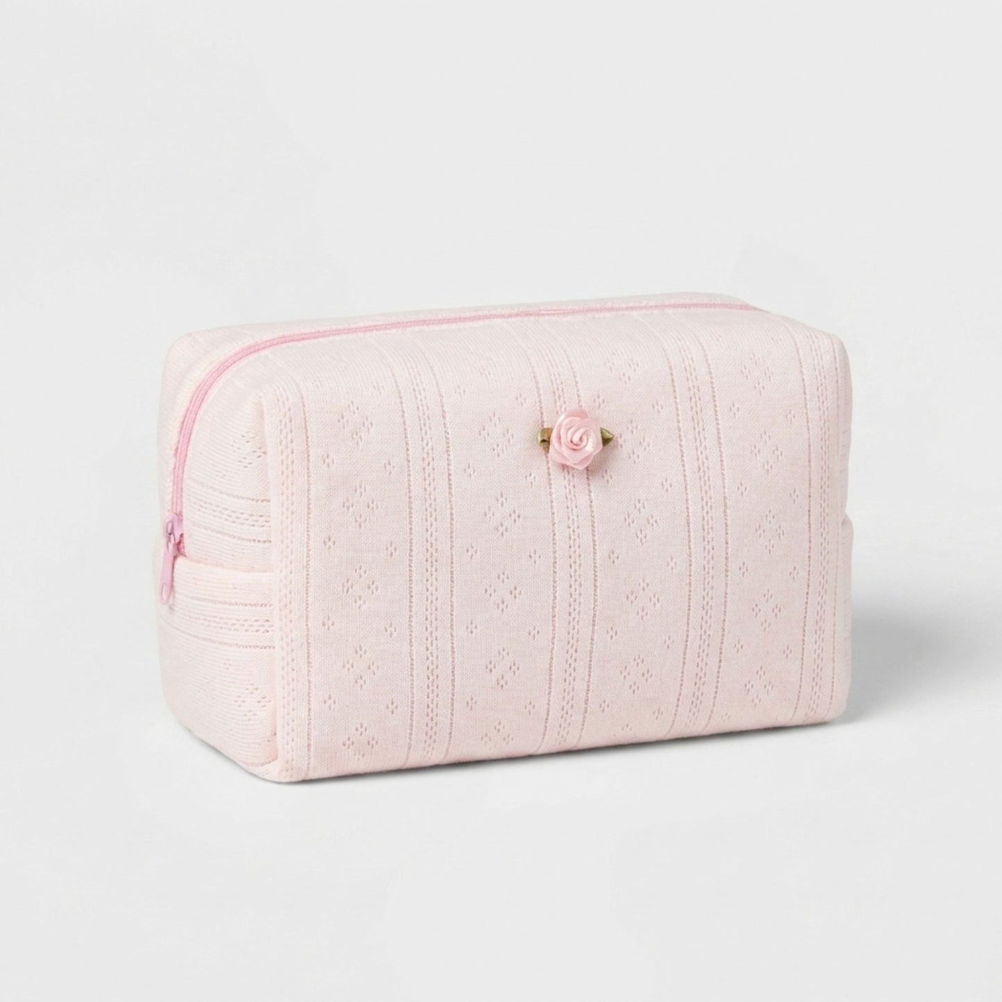 Knit Makeup Bag Large Capacity Cosmetic Pouch Travel Toiletry Organizer