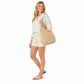 Crochet Tote Bag Lightweight Shoulder Bag with Openwork Knit Texture