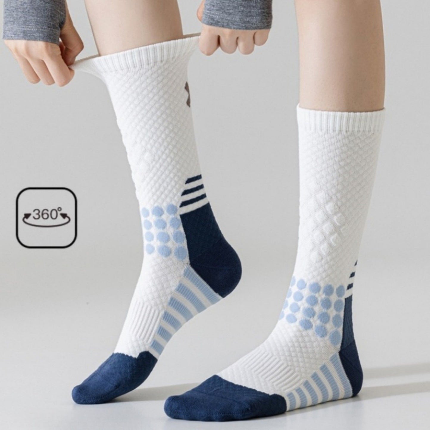 Reflective Cycling Socks with Night Visibility Design Padded Zones and Breathable Compression Fit