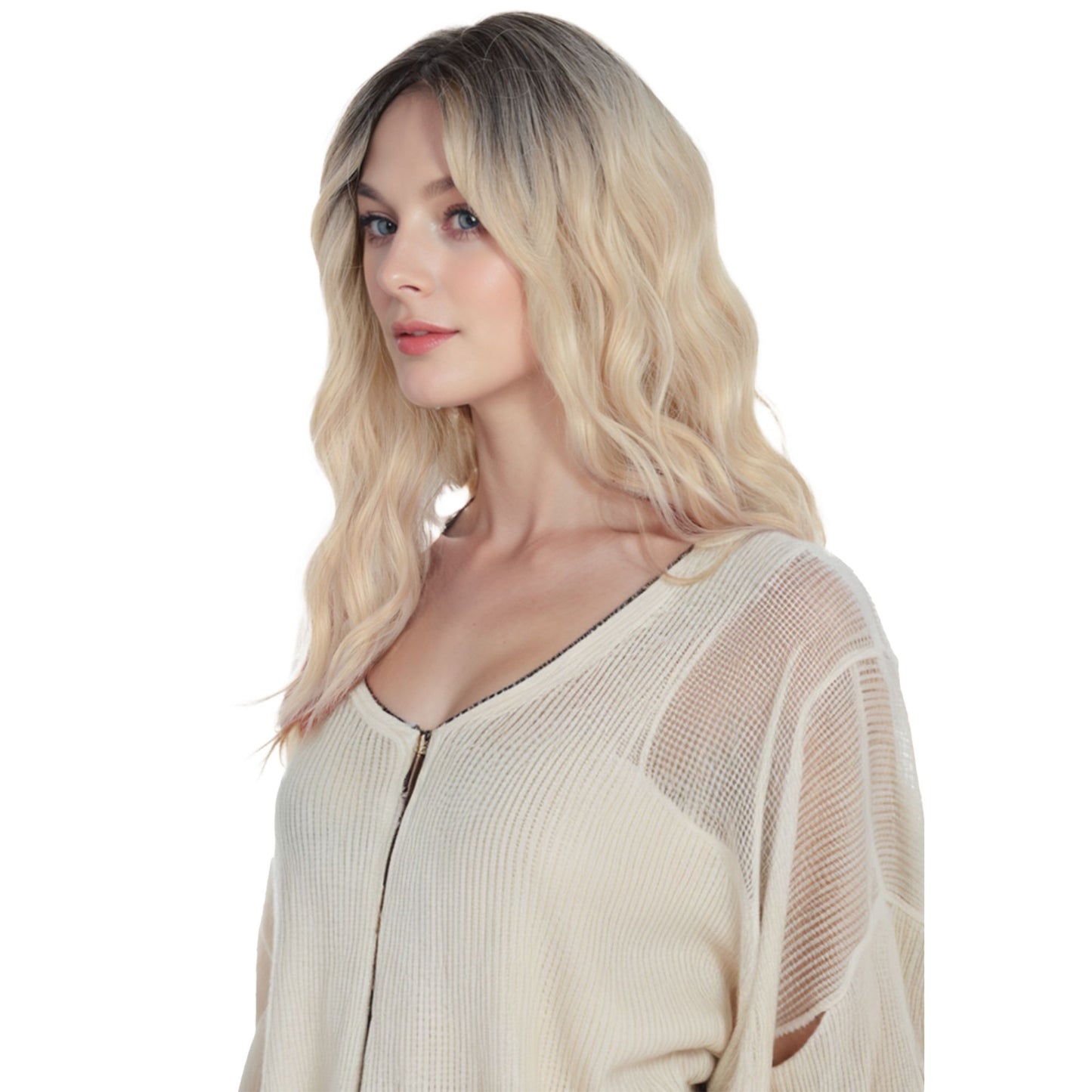 Synthetic Wavy Bob Wig with Curtain Bangs Short Curly Hair for Daily Wear