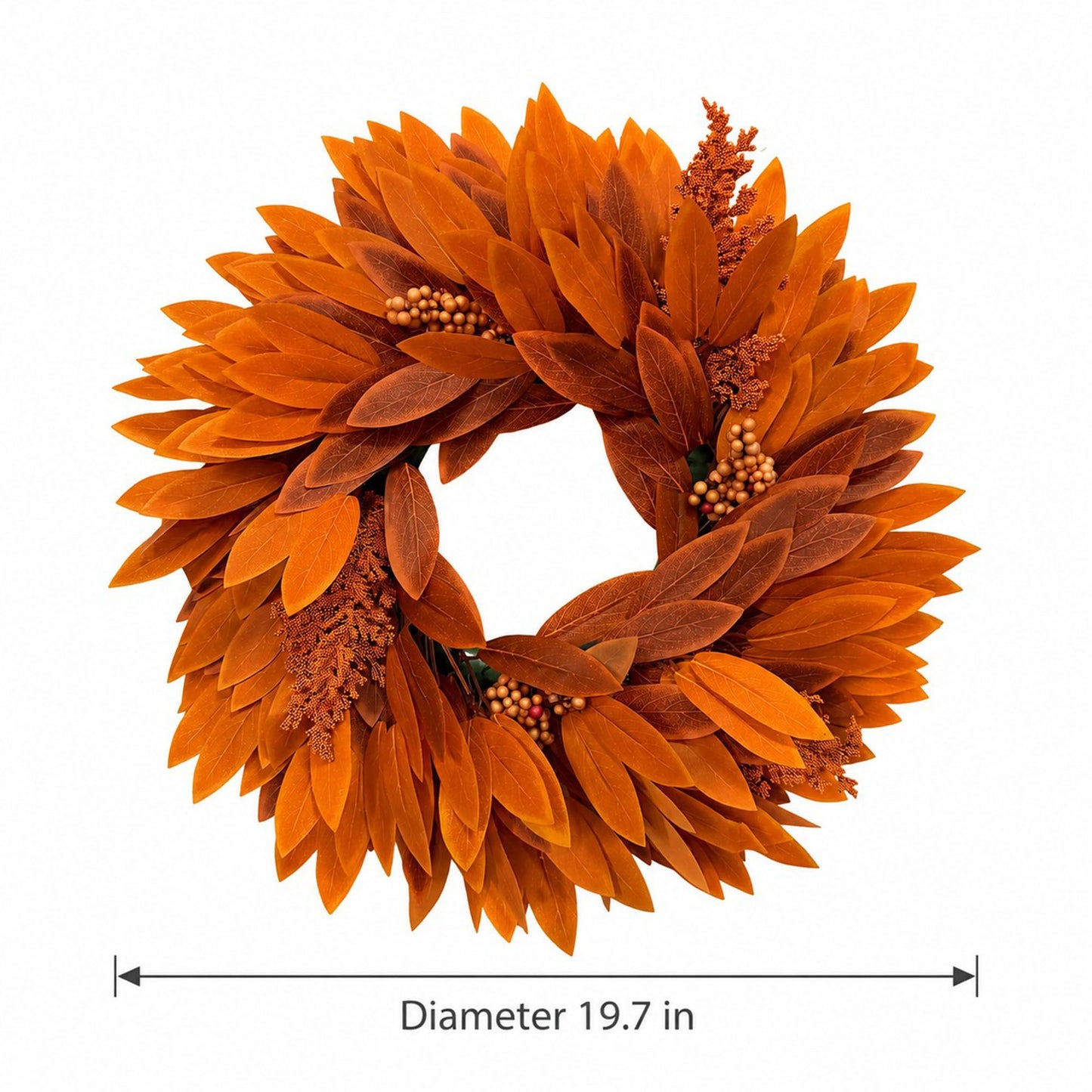 Fall Pumpkin Floral Wreath with Maple Leaves for Front Door Decor