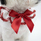 Pet Lace Collar with Bow Accent Decorative Neck Accessory for Dogs and Cats