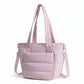 Quilted Puffer Tote Bag with Adjustable Shoulder Strap Multi Pocket Lightweight Carryall Handbag 13x6x10 in