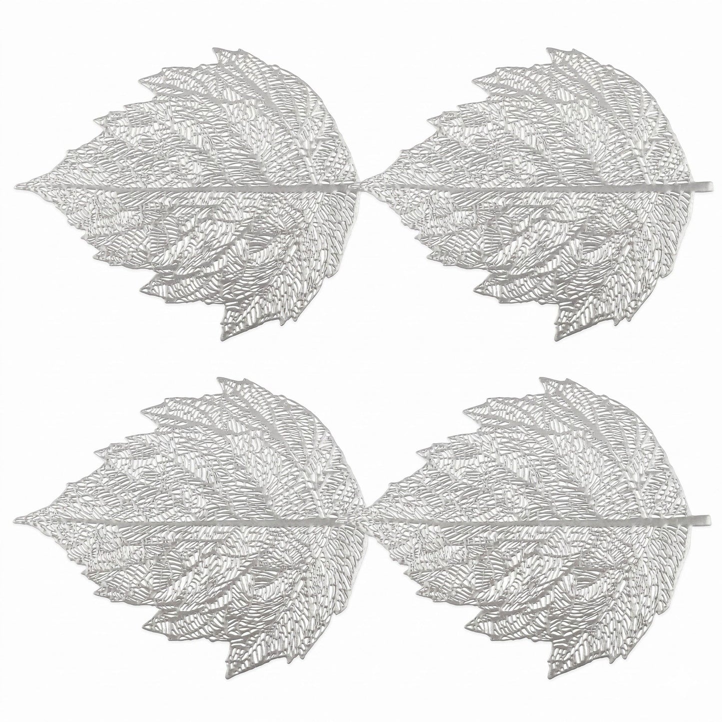 4 Piece Set Leaf Shape PVC Placemats Heat Resistant Decorative Table Mats