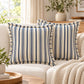 Striped Fringe Decorative Throw Pillow Cover Set of 2
