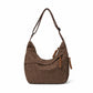 Leopard Faux Suede Hobo Crossbody Bag with Adjustable Strap and Zip Closure