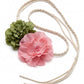 Dual Fabric Flower Braided Wrap Waist Belt Adjustable Floral Statement Waist Jewelry 43.3in