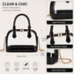 Clear PVC Mini Satchel Bag with Zipper Top and Detachable Chain Strap