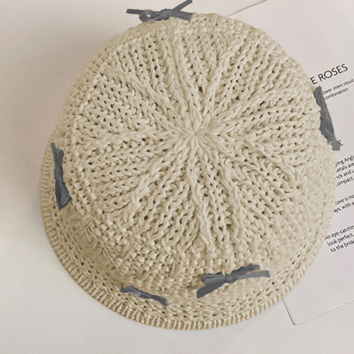 Foldable Bucket Hat with Bow Accents