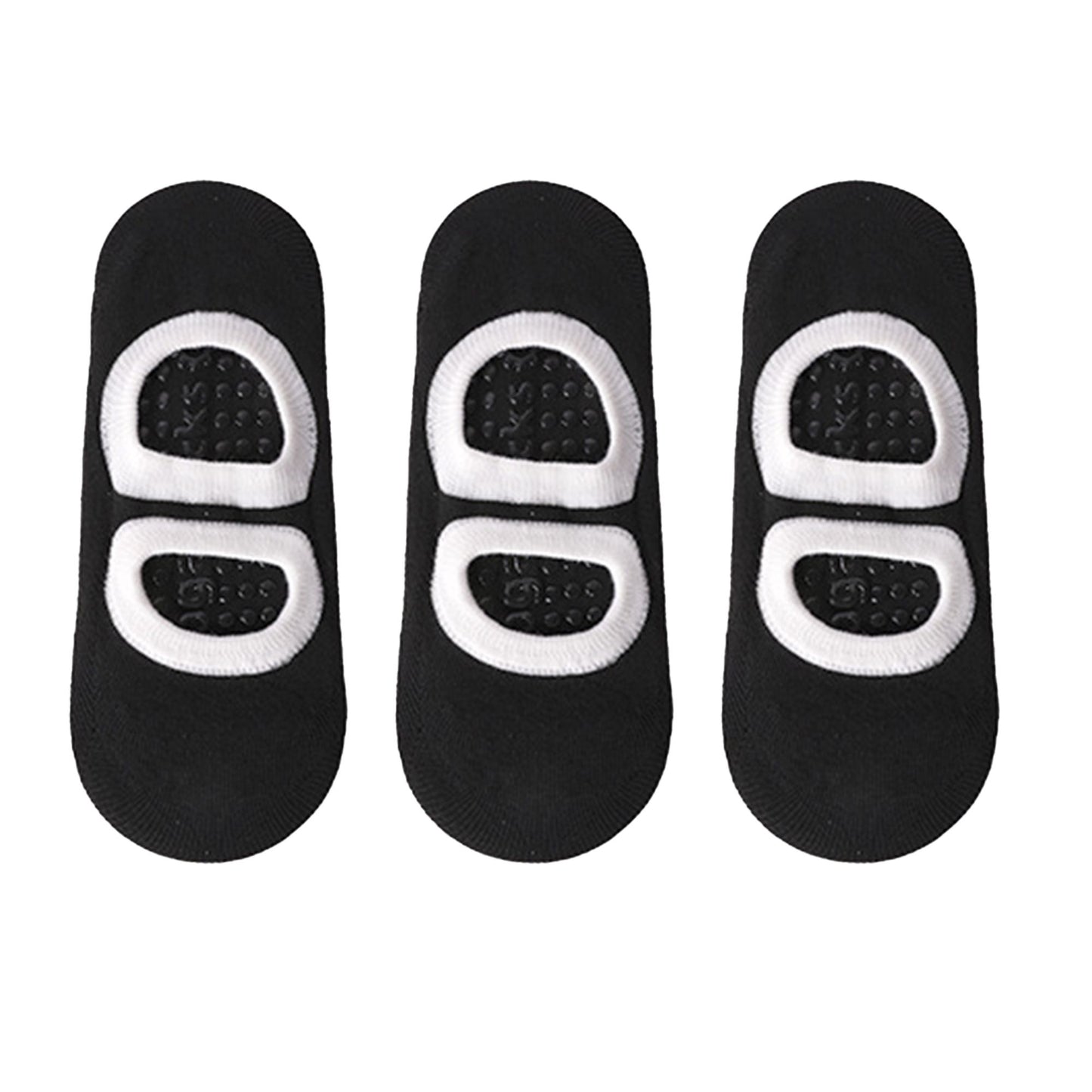 3-Pair Anti-Slip Ballet Grip Socks with Elastic Strap for Yoga, Pilates, and Barre