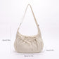 Lightweight Bow Detail Hobo Shoulder Bag with Adjustable Strap and Multiple Pockets