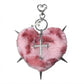 Punk Heart Faux Fur Keychain Rivet Cross Bag Charm Set
