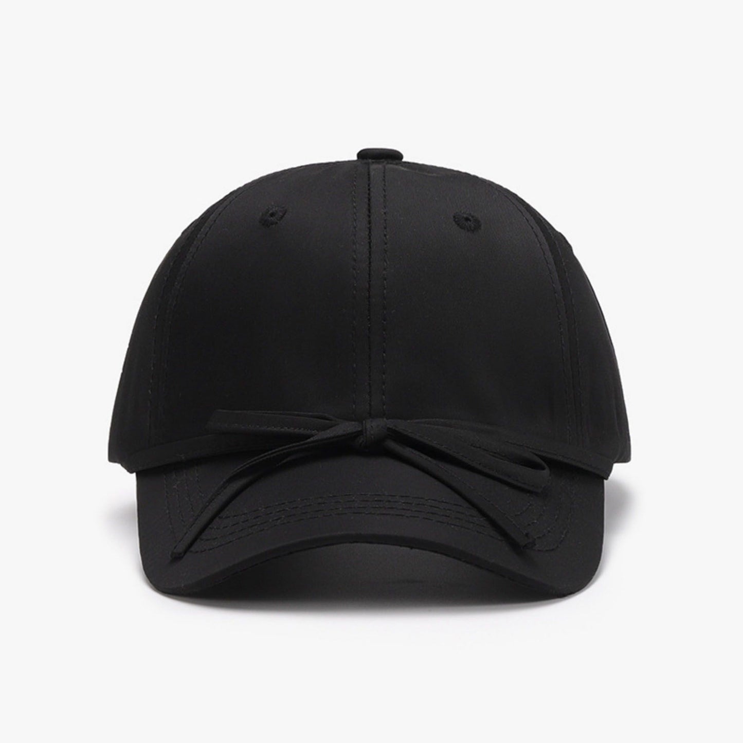 Women's Baseball Cap with Bow Tie Detail Adjustable Strap Casual Hat
