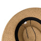 Straw Boater Hat Flat Top Wide Brim Summer Beach Sun Hat Lightweight