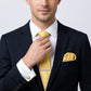 Men's Textured Solid Color Tie Gift Set with Matching Pocket Square Cufflinks and Silver Tie Clip