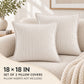 2 Pack Soft Ribbed Corduroy Throw Pillow Covers 18 x 18 Inch Solid Color