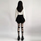 Sheer Tights with Wrapped Ribbon Illusion and Gothic Layered Design