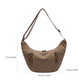 Lightweight Multi Pocket Crescent Crossbody Bag with Adjustable Strap