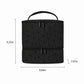 Two-Tier Cosmetic Organizer Bag with Geometric Print Dual Zippers Carry Handle and Interior Pockets