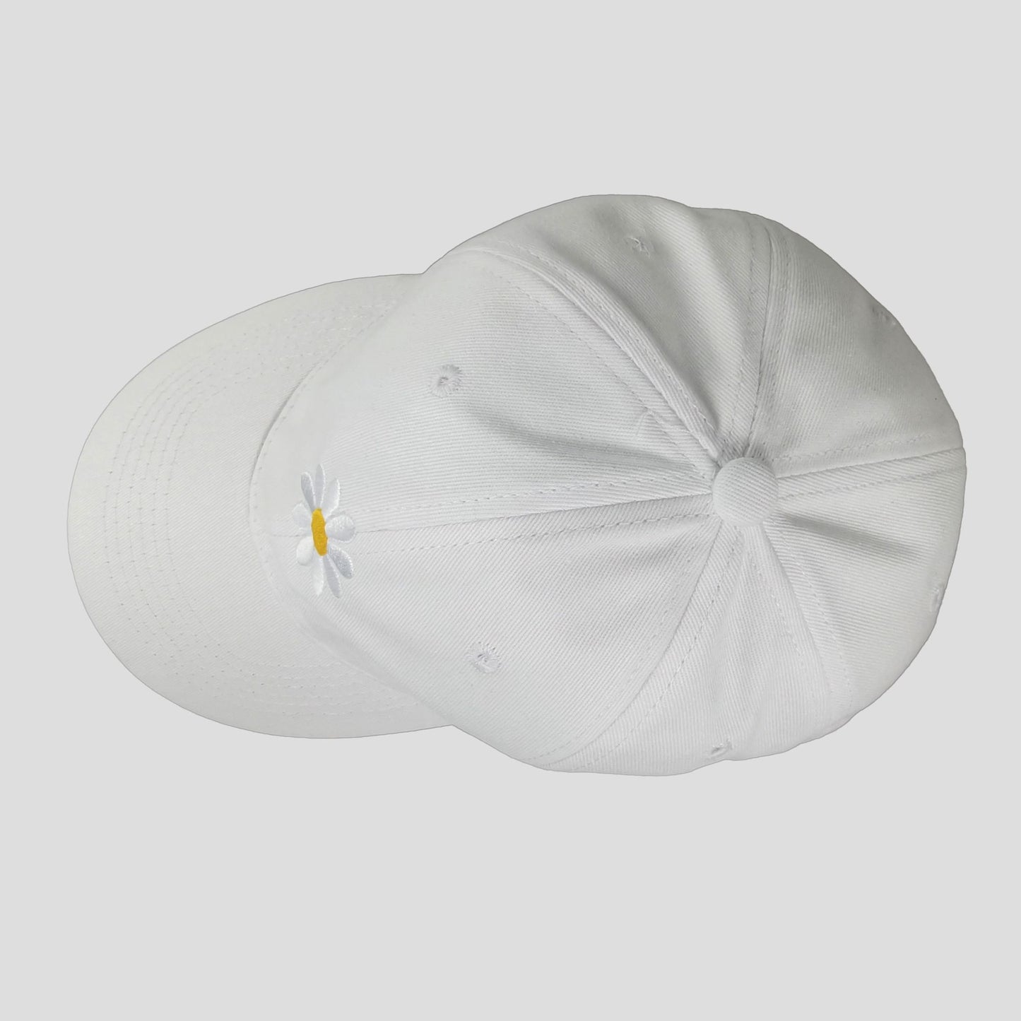 Women's Baseball Cap Stylish Solid Color with Daisy Embroidery