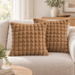 2 Pack Plush Faux Fur Bubble Grid Throw Pillow Covers 18 x 18 Inch for Couch and Bed